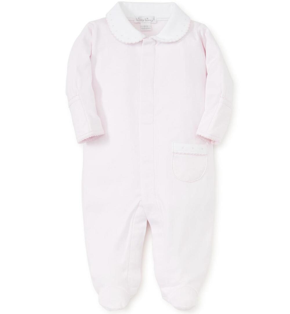 NEW KISSY KISSY kid's new beginnings footie in baby pink